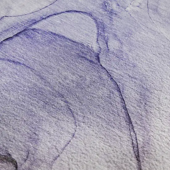 Purple And Ivory Abstract Washable Area Rug With UV Protection Photo 5