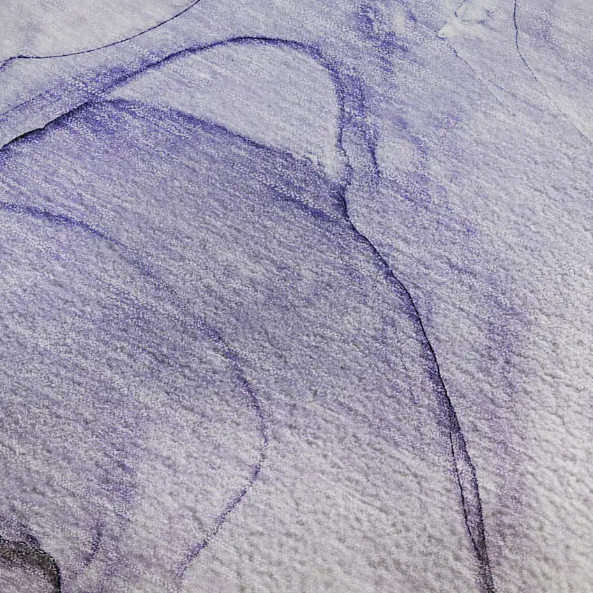 Purple And Ivory Abstract Washable Area Rug With UV Protection Photo 5