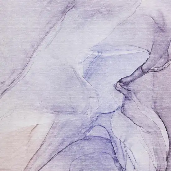 Purple And Ivory Abstract Washable Area Rug With UV Protection Photo 3