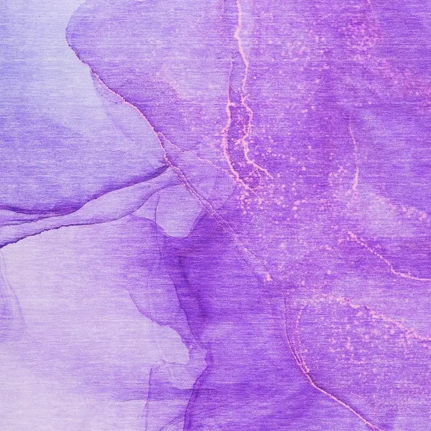 Purple And Ivory Abstract Washable Area Rug With UV Protection Photo 8