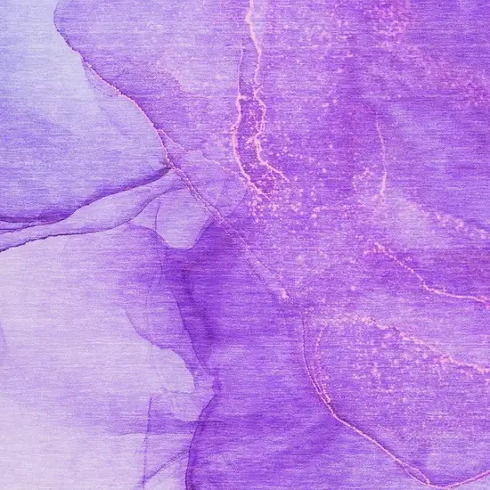 Purple And Ivory Abstract Washable Area Rug With UV Protection Photo 3