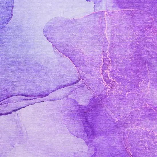 Purple And Ivory Abstract Washable Area Rug With UV Protection Photo 8