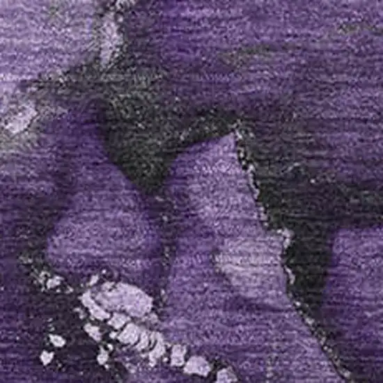 Purple And Ivory Abstract Washable Area Rug With UV Protection Photo 3