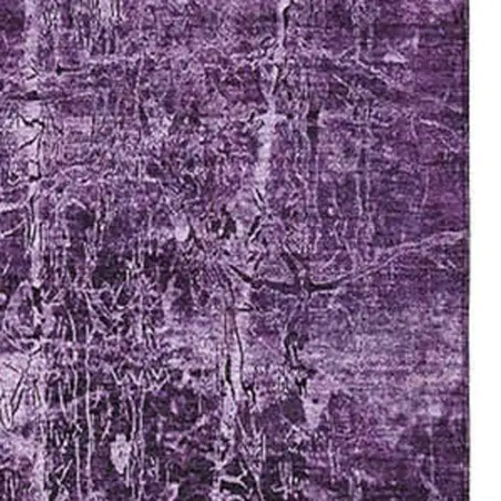 Purple And Ivory Abstract Washable Area Rug With UV Protection Photo 3