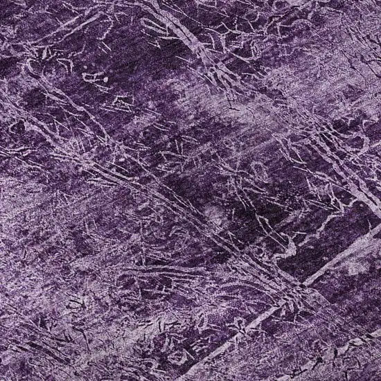 Purple And Ivory Abstract Washable Area Rug With UV Protection Photo 9