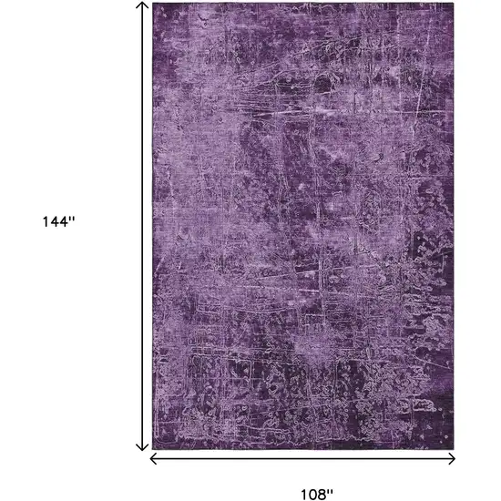 Purple And Ivory Abstract Washable Area Rug With UV Protection Photo 3