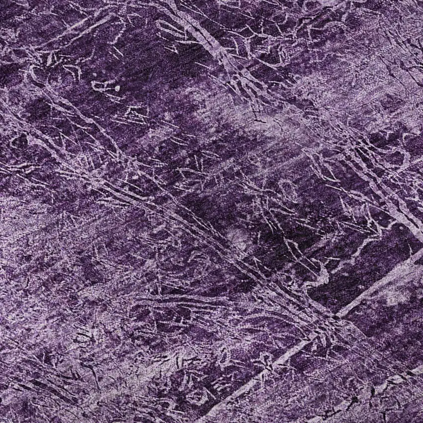 Purple And Ivory Abstract Washable Area Rug With UV Protection Photo 9