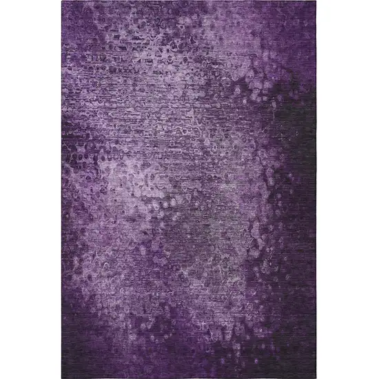 Purple And Ivory Abstract Washable Area Rug With UV Protection Photo 1