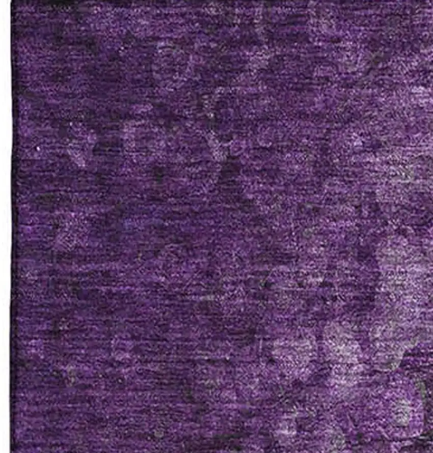 Purple And Ivory Abstract Washable Area Rug With UV Protection Photo 4