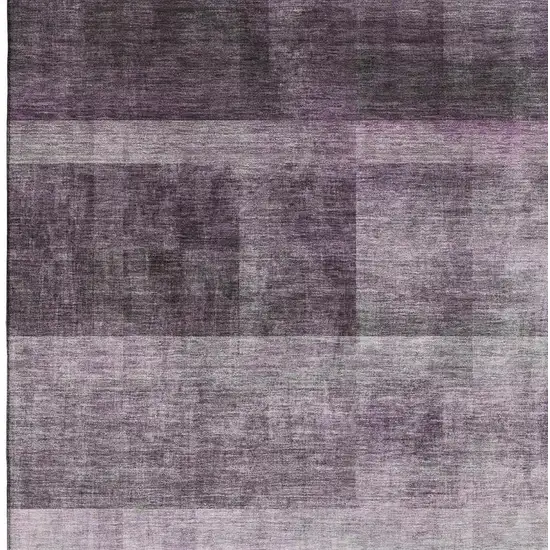 Purple And Ivory Abstract Washable Area Rug With UV Protection Photo 2