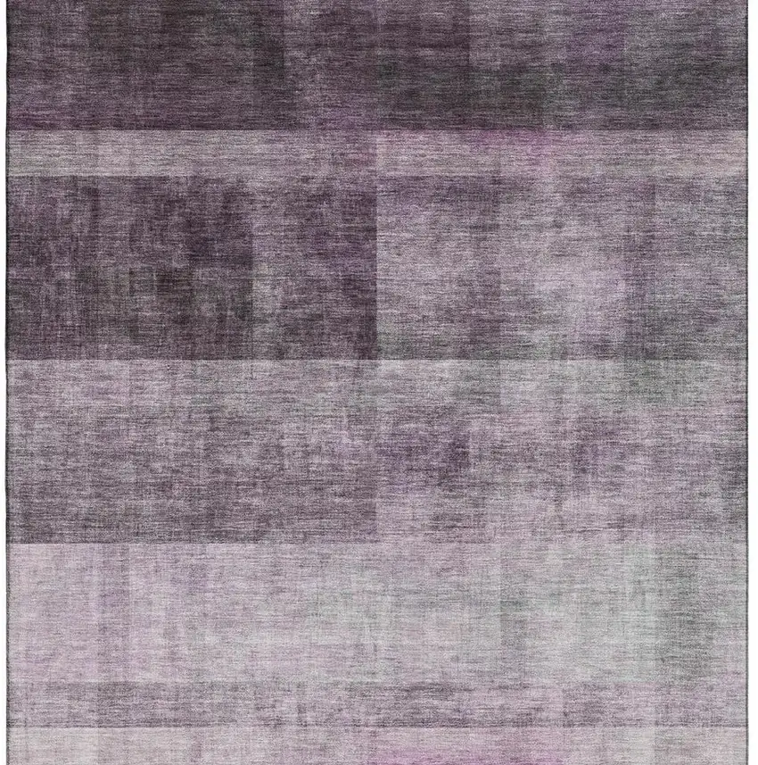Purple And Ivory Abstract Washable Area Rug With UV Protection Photo 3