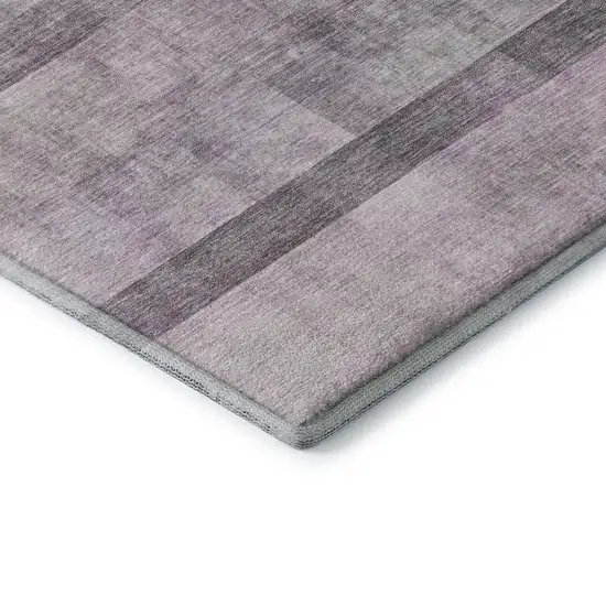 Purple And Ivory Abstract Washable Area Rug With UV Protection Photo 7