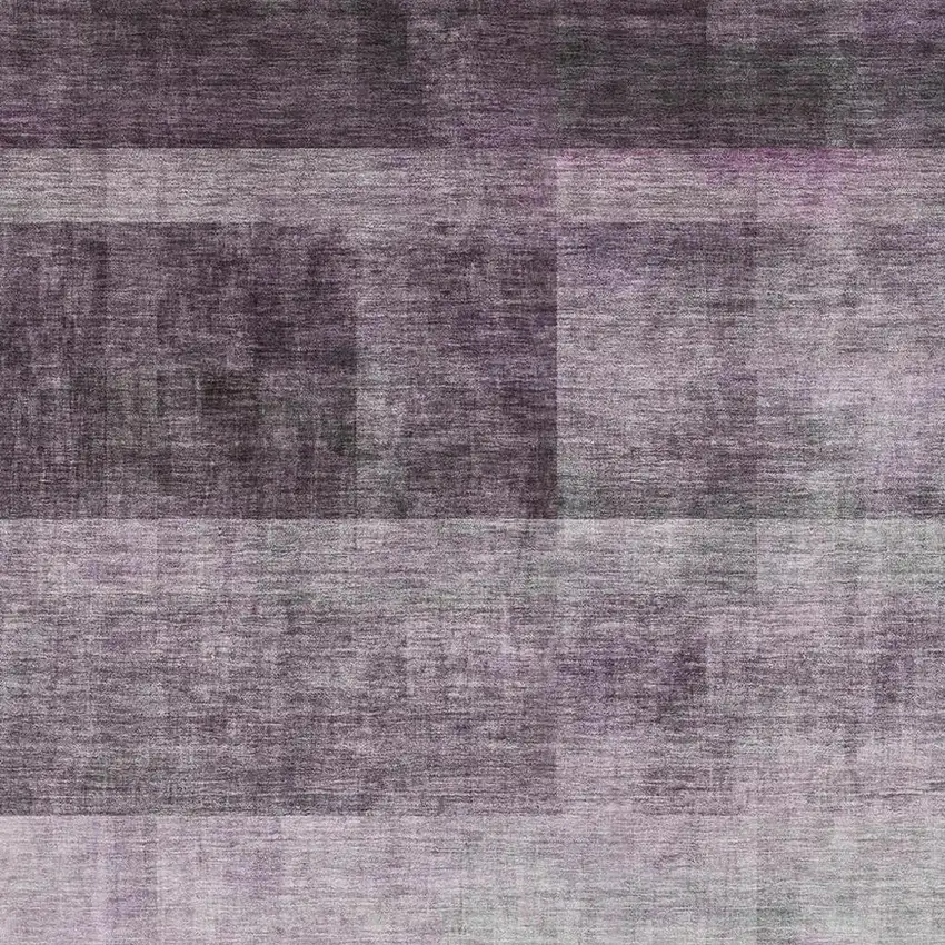 Purple And Ivory Abstract Washable Area Rug With UV Protection Photo 2