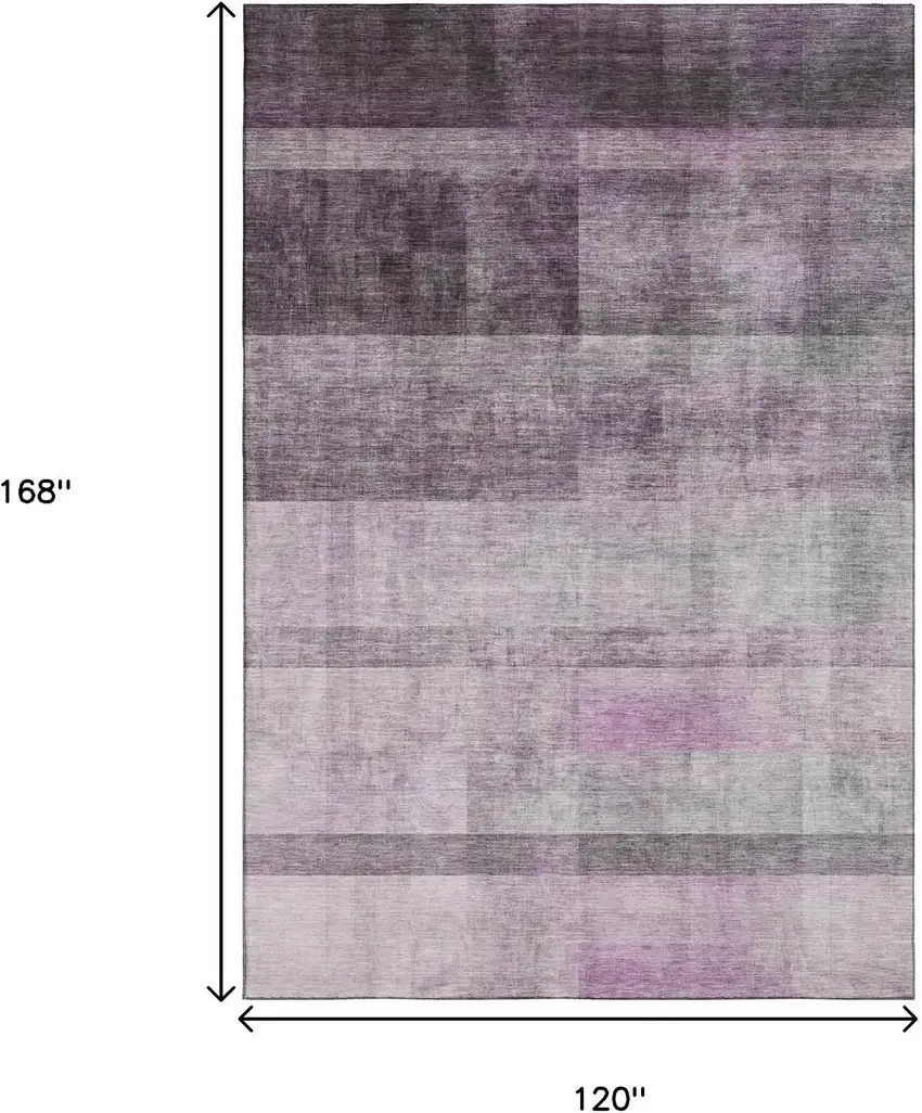 Purple And Ivory Abstract Washable Area Rug With UV Protection Photo 3