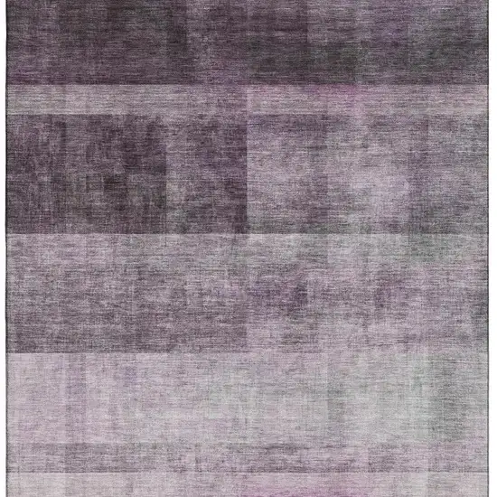 Purple And Ivory Abstract Washable Area Rug With UV Protection Photo 2