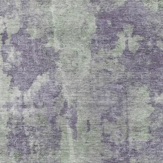 Purple And Ivory Abstract Washable Area Rug With UV Protection Photo 3