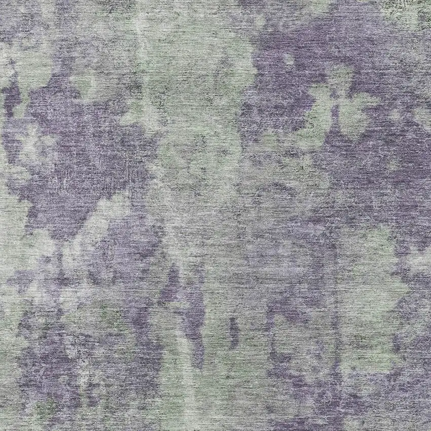 Purple And Ivory Abstract Washable Area Rug With UV Protection Photo 3