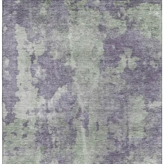 Purple And Ivory Abstract Washable Area Rug With UV Protection Photo 4
