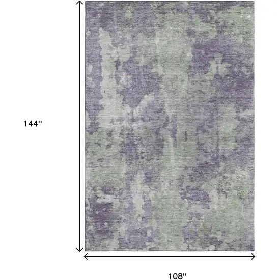 Purple And Ivory Abstract Washable Area Rug With UV Protection Photo 3