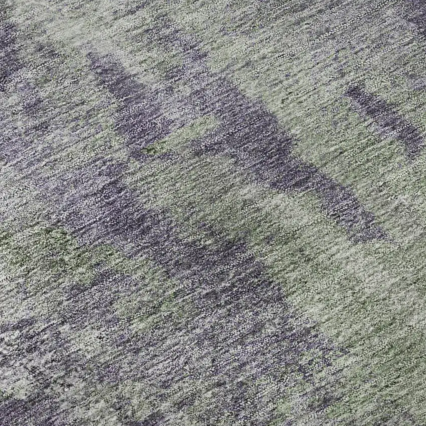 Purple And Ivory Abstract Washable Area Rug With UV Protection Photo 9