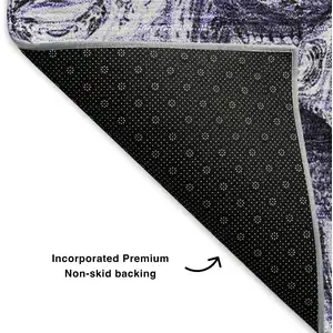 Photo of Purple And Ivory Abstract Washable Area Rug With UV Protection