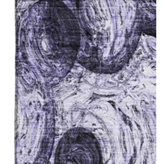 Purple And Ivory Abstract Washable Area Rug With UV Protection Photo 3