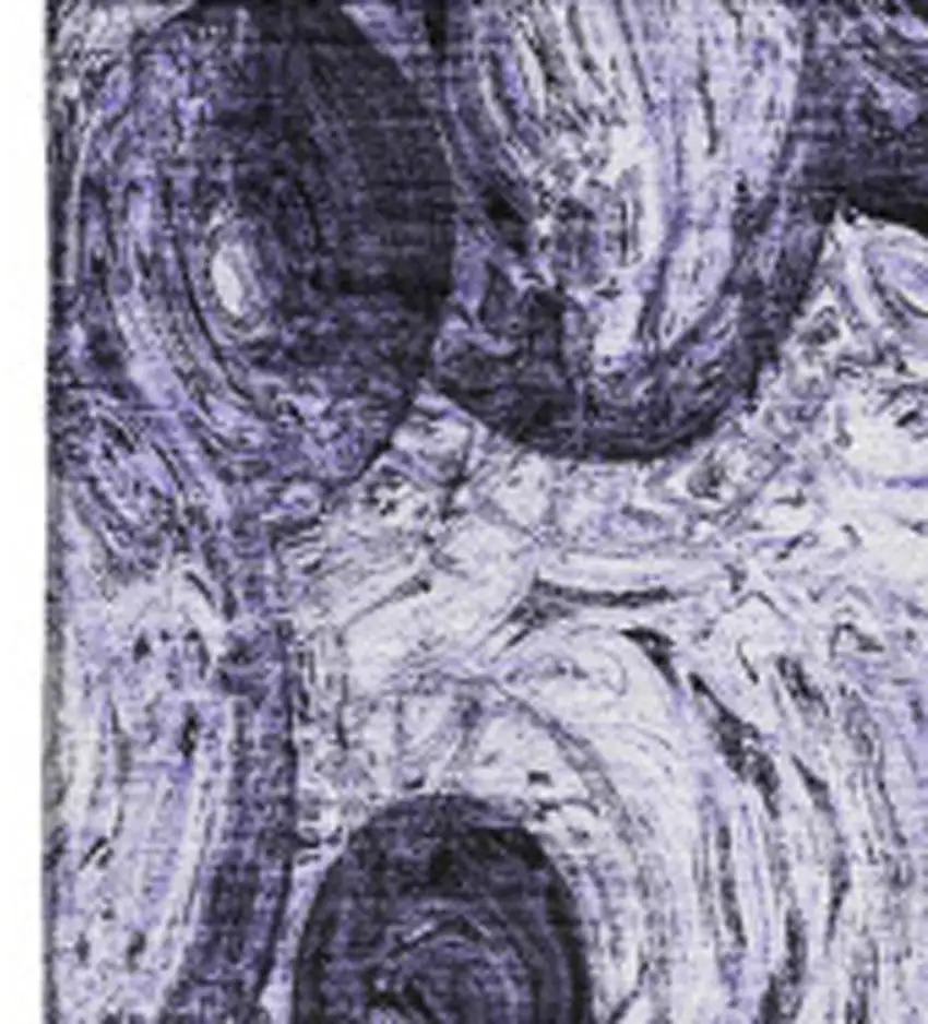 Purple And Ivory Abstract Washable Area Rug With UV Protection Photo 3