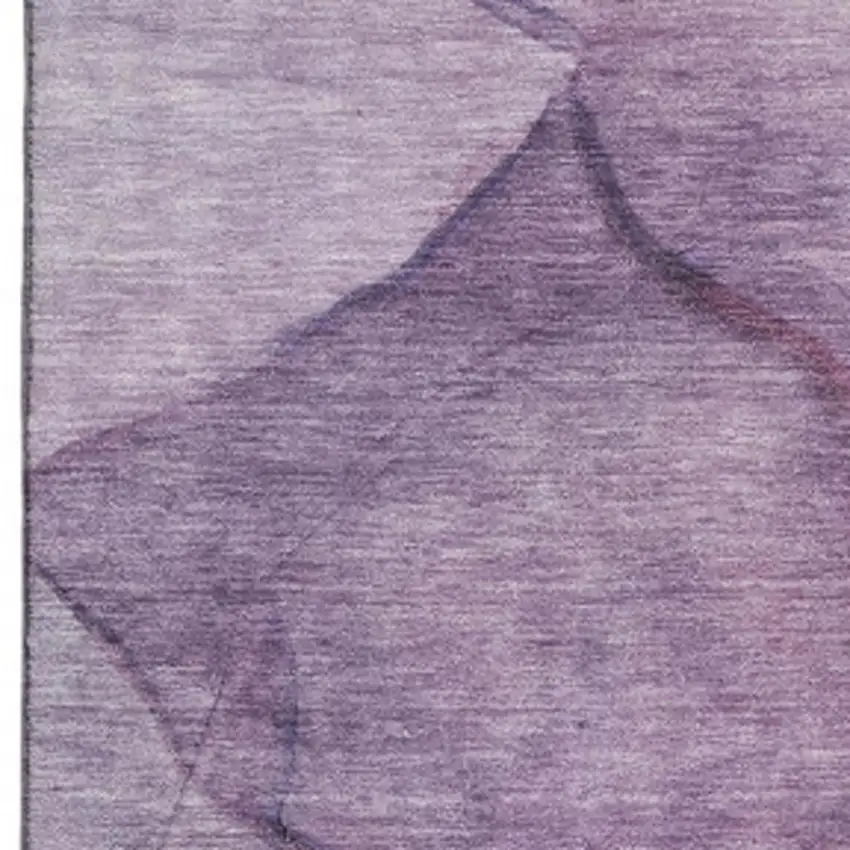 Purple And Ivory Abstract Washable Area Rug With UV Protection Photo 4
