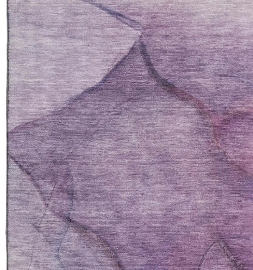 Purple And Ivory Abstract Washable Area Rug With UV Protection Photo 8