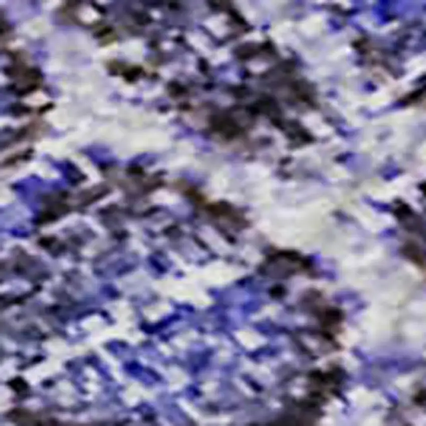 Purple And Ivory Abstract Washable Area Rug With UV Protection Photo 3