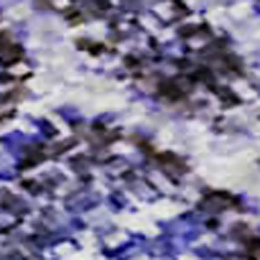 Purple And Ivory Abstract Washable Area Rug With UV Protection Photo 2