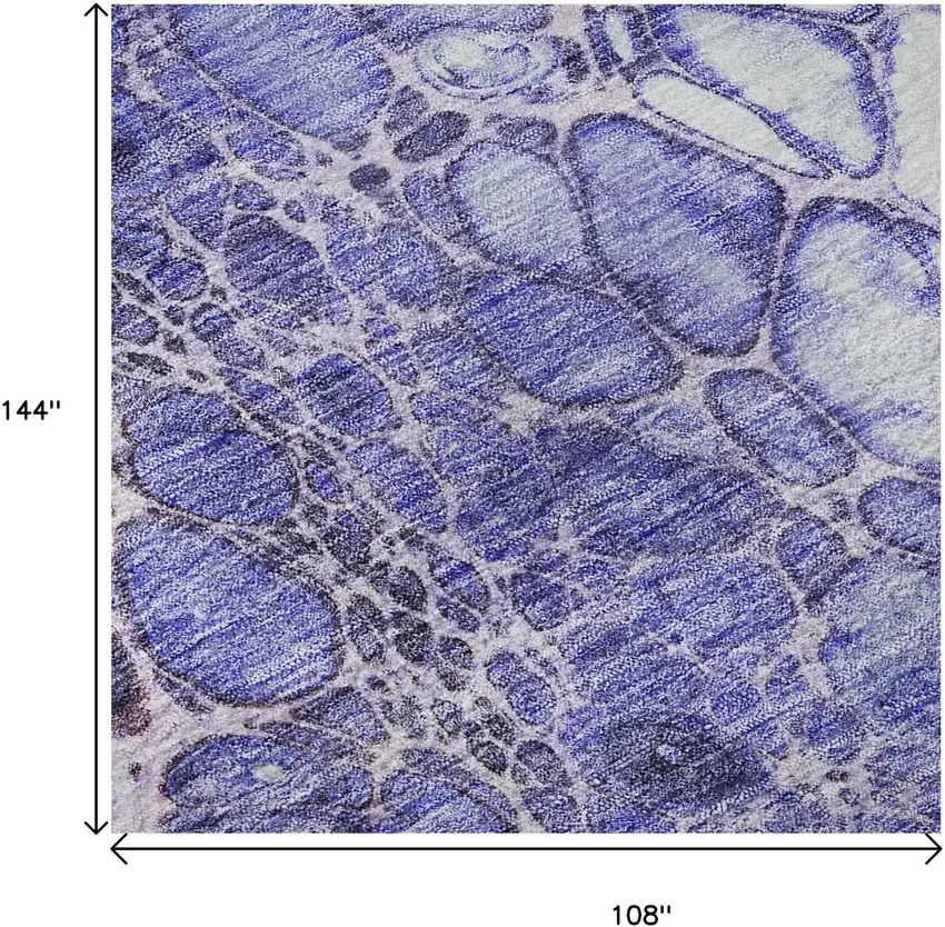 Purple And Ivory Abstract Washable Area Rug With UV Protection Photo 9