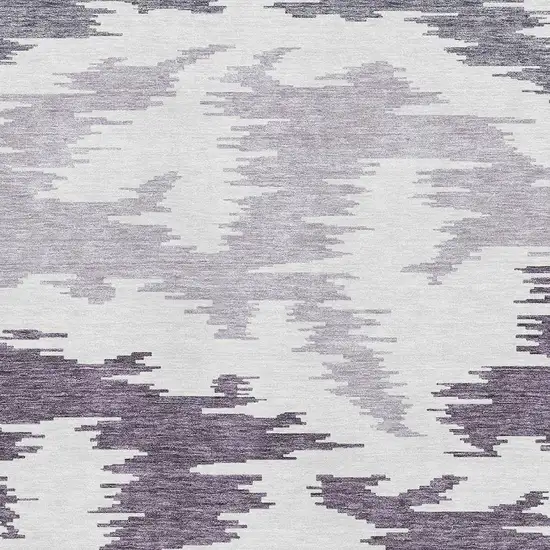 Purple And Ivory Abstract Washable Area Rug With UV Protection Photo 3
