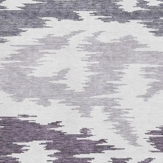 Purple And Ivory Abstract Washable Area Rug With UV Protection Photo 3