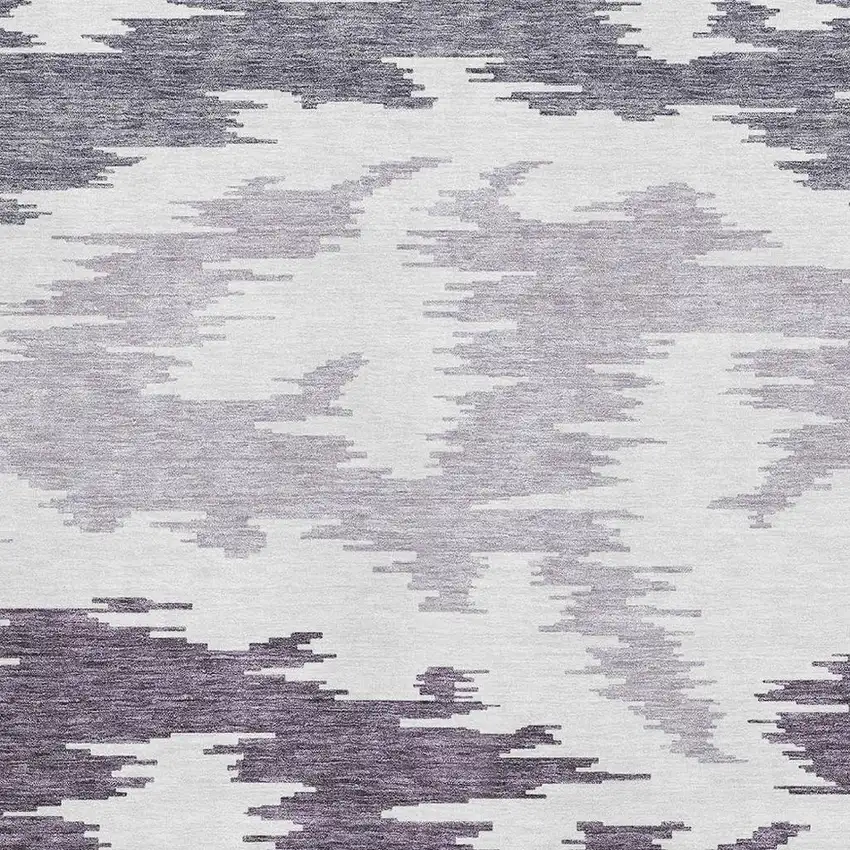 Purple And Ivory Abstract Washable Area Rug With UV Protection Photo 3