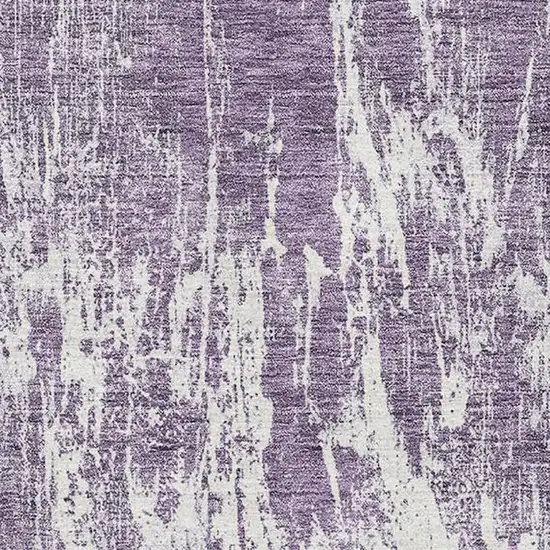 Purple And Ivory Abstract Washable Area Rug With UV Protection Photo 2