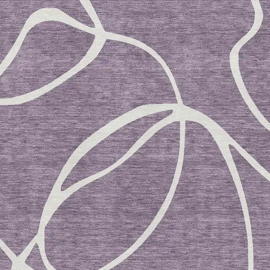 Purple And Ivory Abstract Washable Area Rug With UV Protection Photo 2