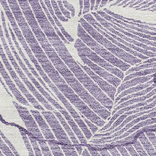 Purple And Ivory Abstract Washable Area Rug With UV Protection Photo 2
