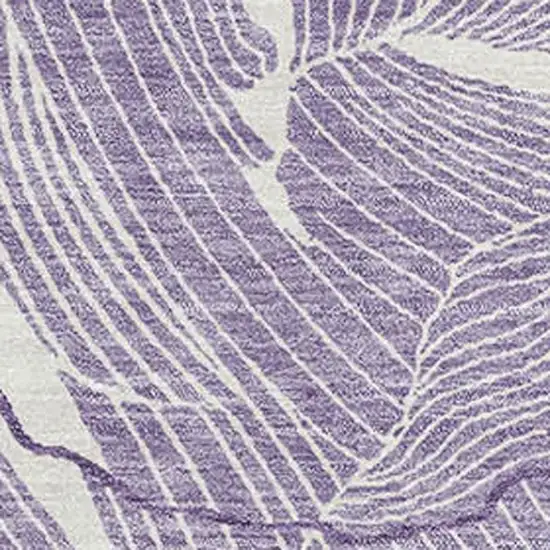 Purple And Ivory Abstract Washable Area Rug With UV Protection Photo 2