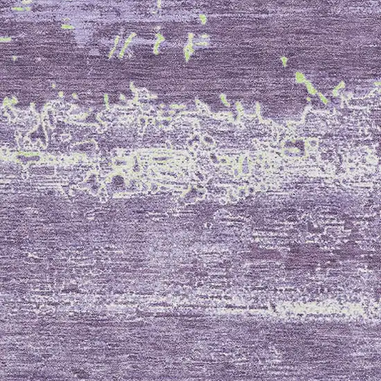 Purple And Ivory Abstract Washable Area Rug With UV Protection Photo 2