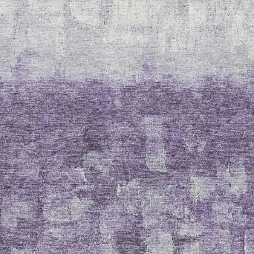 Purple And Ivory Abstract Washable Area Rug With UV Protection Photo 3