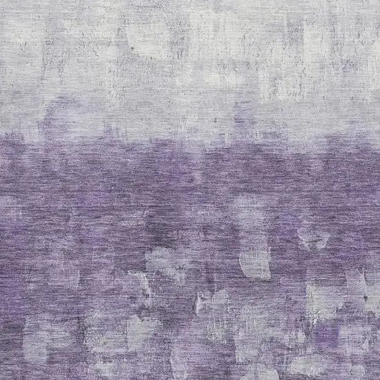 Purple And Ivory Abstract Washable Area Rug With UV Protection Photo 3
