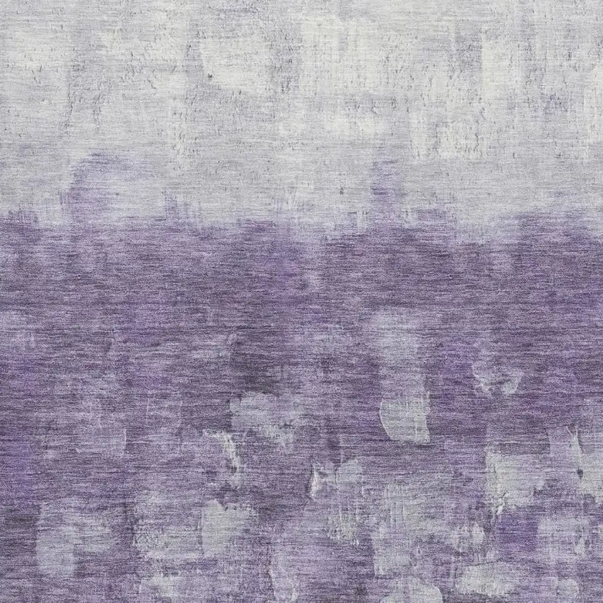 Purple And Ivory Abstract Washable Area Rug With UV Protection Photo 3