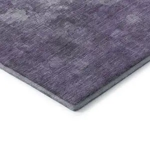 Photo of Purple And Ivory Abstract Washable Area Rug With UV Protection
