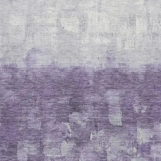 Purple And Ivory Abstract Washable Area Rug With UV Protection Photo 3