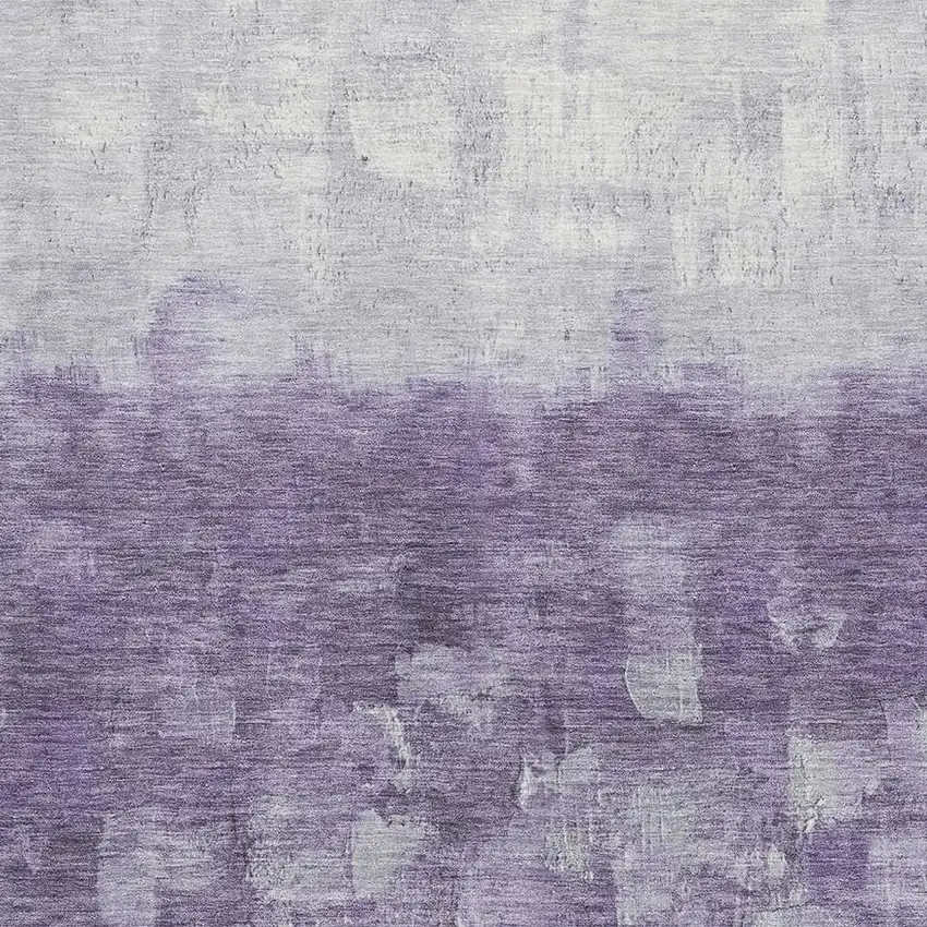 Purple And Ivory Abstract Washable Area Rug With UV Protection Photo 3