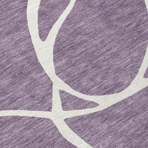 Photo of Purple And Ivory Abstract Washable Indoor Outdoor Area Rug