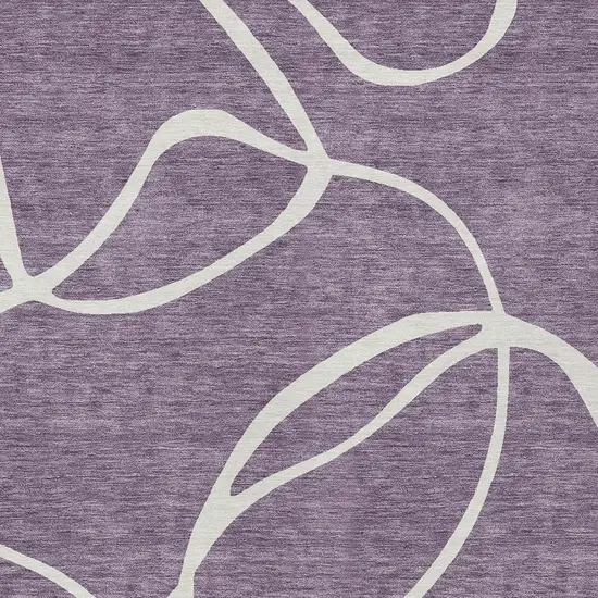 Purple And Ivory Abstract Washable Indoor Outdoor Area Rug Photo 6