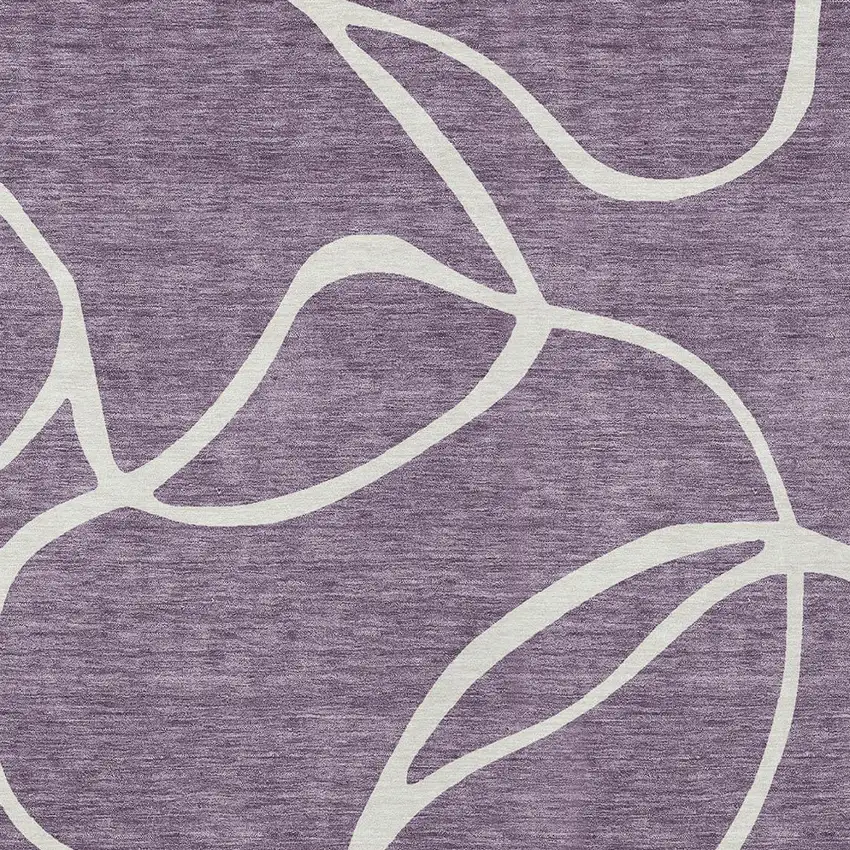 Purple And Ivory Abstract Washable Indoor Outdoor Area Rug Photo 6
