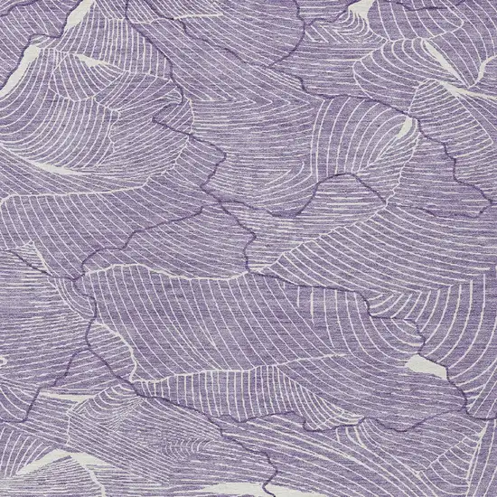 Purple And Ivory Abstract Washable Indoor Outdoor Area Rug Photo 5